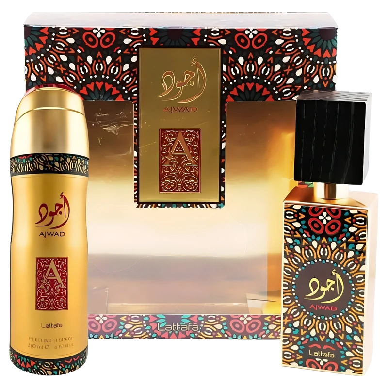Lattafa Ajwad EDP 60 ML + Desodorante Corporal 200 ML Set 2 Pcs original, perfume árabe