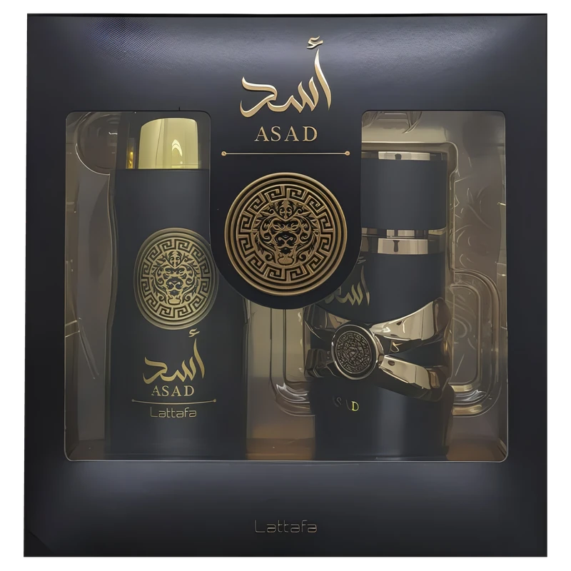 Lattafa Asad EDP 100 ML + Desodorante Corporal 200 ML original, perfume árabe