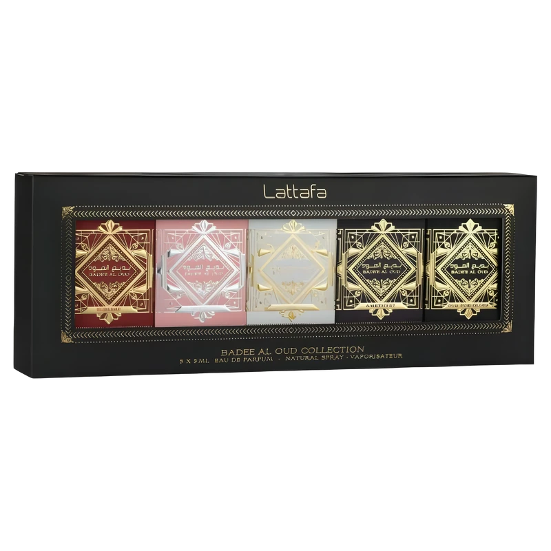 Lattafa Badee Al Oud Sublime Collection EDP 5 ML Set 5 Pcs original, perfume árabe