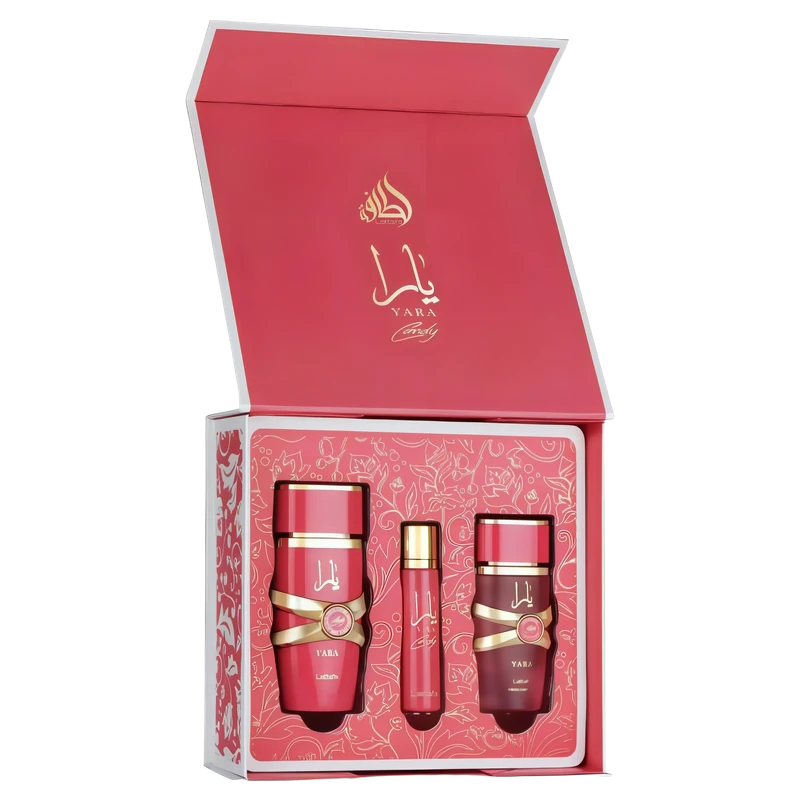 Yara Candy EDP 100 ML + 12 ML + Hair Mist 50 ML Set 3 Pcs Lattafa original, perfume árabe