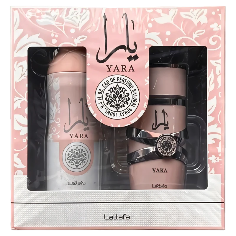 Estuche Lattafa Yara EDP 100 ml + Desodorante 200 ml original, set de regalo de Lattafa